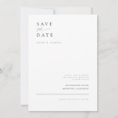 Modernes Minimalistisches Ein-Foto Save the Date (Rückseite)