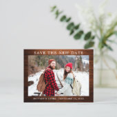 Modernes Minimalistisches Einfach-Holz Rettete das Postkarte (Stehend Vorderseite)