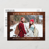 Modernes Minimalistisches Einfach-Holz Rettete das Postkarte (Vorne/Hinten)