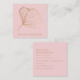 Modernes Minimalistisches Einfach Rosa und Gold Quadratische Visitenkarte