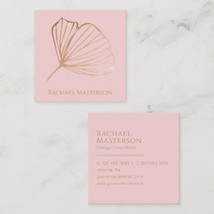 Modernes Minimalistisches Einfach Rosa und Gold Quadratische Visitenkarte