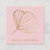 Modernes Minimalistisches Einfach Rosa und Gold Quadratische Visitenkarte (Vorderseite)