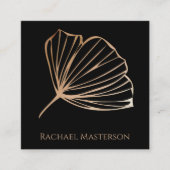 Modernes Minimalistisches Einfach Schwarz und Gold Quadratische Visitenkarte (Vorderseite)