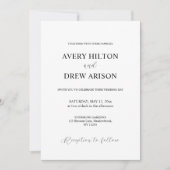 Modernes Minimalistisches Einfach Schwarz/Weiß Einladung (Vorderseite)