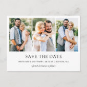 Modernes Minimalistisches Einfaches 3 Foto Save th Postkarte (Vorderseite)