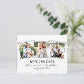 Modernes Minimalistisches Einfaches 3 Foto Save th Postkarte (Stehend Vorderseite)