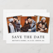 Modernes Minimalistisches Einfaches 3 Foto Save th Save The Date (Vorne/Hinten)