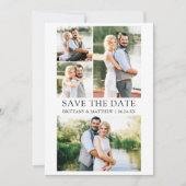 Modernes Minimalistisches Einfaches 4 Foto Save The Date (Vorderseite)