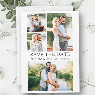 Modernes Minimalistisches Einfaches 4 Foto Save The Date
