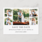 Modernes Minimalistisches Einfaches 5 Foto Save th Postkarte (Vorderseite)