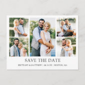 Modernes Minimalistisches Einfaches 5 Foto Save th Postkarte (Vorderseite)