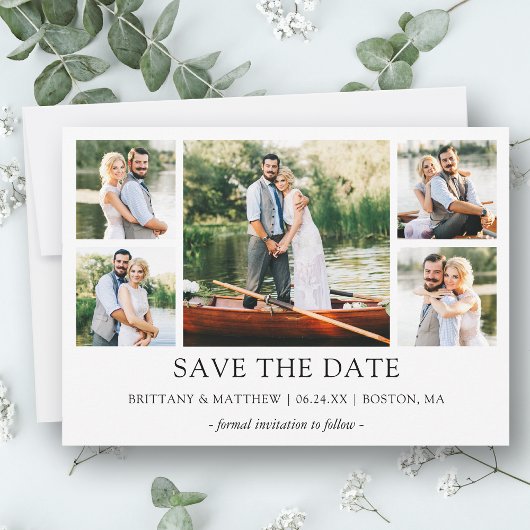 Modernes Minimalistisches Einfaches 5 Foto Save The Date