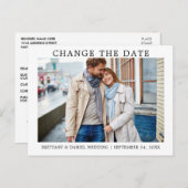 Modernes Minimalistisches Einfaches Ändern des Dat Postkarte (Vorne/Hinten)