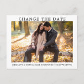 Modernes Minimalistisches Einfaches Ändern des Dat Postkarte (Vorderseite)