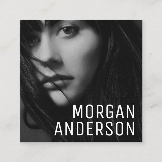 Modernes Minimalistisches, einfaches Berufliches F Quadratische Visitenkarte (Vorderseite)