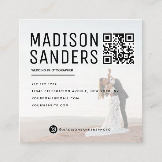 Modernes Minimalistisches, einfaches Berufliches F Quadratische Visitenkarte (Rückseite)