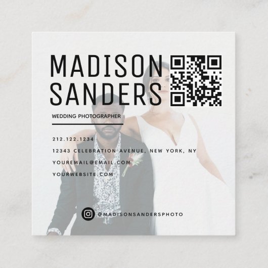 Modernes Minimalistisches, einfaches Berufliches F Quadratische Visitenkarte (Rückseite)