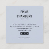 Modernes Minimalistisches, einfaches Berufliches F Quadratische Visitenkarte (Rückseite)