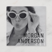 Modernes Minimalistisches, einfaches Berufliches F Quadratische Visitenkarte (Vorderseite)