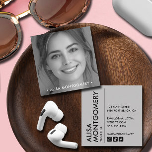 Modernes Minimalistisches, einfaches Berufliches F Quadratische Visitenkarte