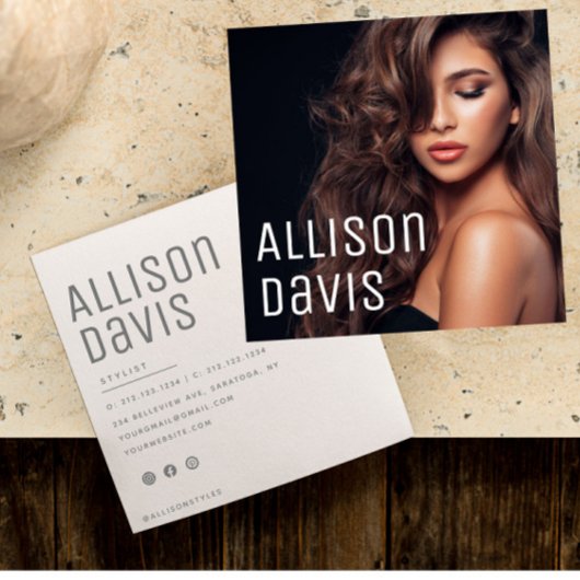 Modernes Minimalistisches, einfaches Berufliches F Quadratische Visitenkarte