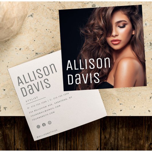 Modernes Minimalistisches, einfaches Berufliches F Quadratische Visitenkarte