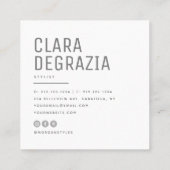 Modernes Minimalistisches, einfaches Berufliches F Quadratische Visitenkarte (Rückseite)