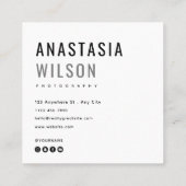 Modernes Minimalistisches, einfaches Berufliches F Quadratische Visitenkarte (Rückseite)