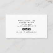 Modernes Minimalistisches, einfaches Berufliches F Visitenkarte (Rückseite)