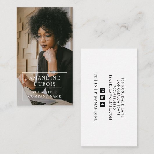 Modernes Minimalistisches, einfaches Berufliches F Visitenkarte (Vorne/Hinten)