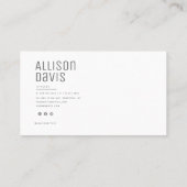 Modernes Minimalistisches, einfaches Berufliches F Visitenkarte (Rückseite)