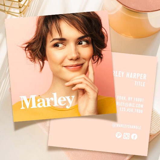 Modernes Minimalistisches Einfaches Berufliches Fo Quadratische Visitenkarte