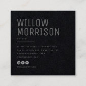 Modernes Minimalistisches, einfaches, Berufliches Quadratische Visitenkarte (Rückseite)