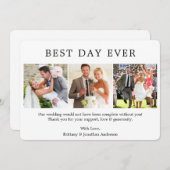 Modernes, Minimalistisches Einfaches Best day Ever Dankeskarte (Vorne/Hinten)