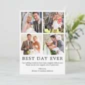 Modernes Minimalistisches Einfaches Best Day pro 4 Dankeskarte (Stehend Vorderseite)