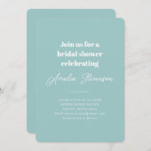 Modernes Minimalistisches einfaches Brautparty Aqu Einladung (Vorne/Hinten)