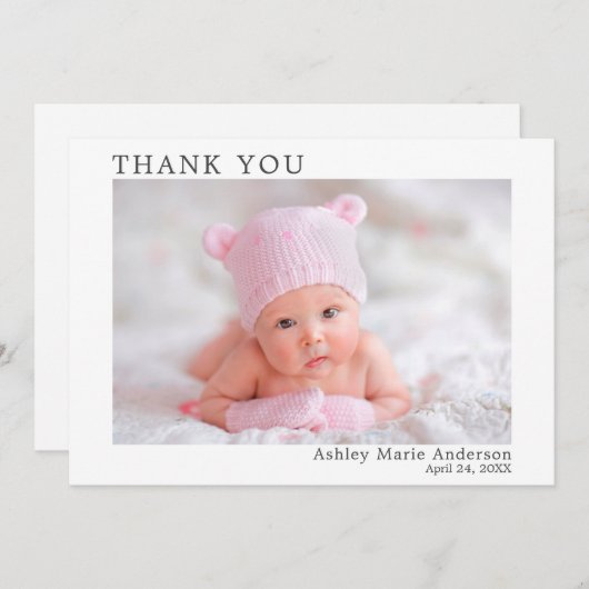 Modernes Minimalistisches Einfaches Dankeschön Neu Dankeskarte (Vorne/Hinten)