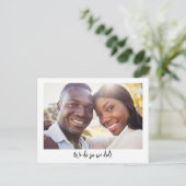 Modernes Minimalistisches Einfaches Foto Ankündigungspostkarte (Stehend Vorderseite)