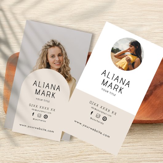 Modernes Minimalistisches einfaches Foto Beruflich Visitenkarte