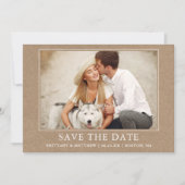 Modernes Minimalistisches Einfaches Foto Kraft Save The Date (Vorderseite)