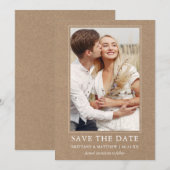 Modernes Minimalistisches Einfaches Foto Kraft Save The Date (Vorne/Hinten)