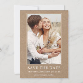 Modernes Minimalistisches Einfaches Foto Kraft Save The Date