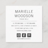 Modernes Minimalistisches einfaches Foto Quadratische Visitenkarte (Rückseite)