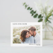 Modernes Minimalistisches einfaches Foto Rette uns Postkarte (Stehend Vorderseite)