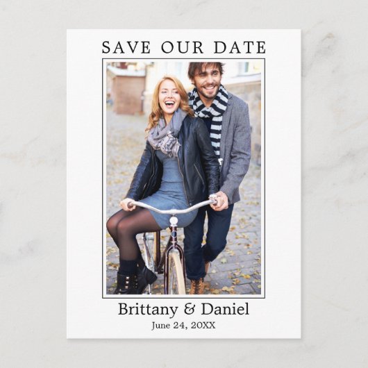 Modernes Minimalistisches einfaches Foto Rette uns Postkarte (Vorderseite)