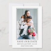 Modernes Minimalistisches einfaches Foto Rette uns Save The Date (Vorderseite)