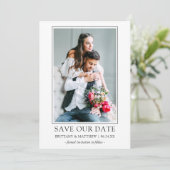 Modernes Minimalistisches einfaches Foto Rette uns Save The Date (Stehend Vorderseite)