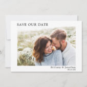 Modernes Minimalistisches einfaches Foto Rette uns Save The Date (Vorderseite)