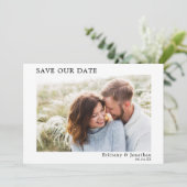 Modernes Minimalistisches einfaches Foto Rette uns Save The Date (Stehend Vorderseite)