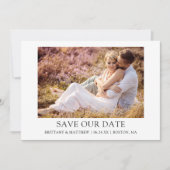 Modernes Minimalistisches einfaches Foto Rette uns Save The Date (Vorderseite)